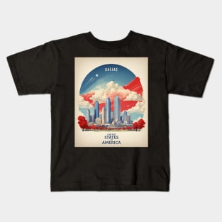 Dallas Texas United States of America Tourism Travel Vintage Kids T-Shirt